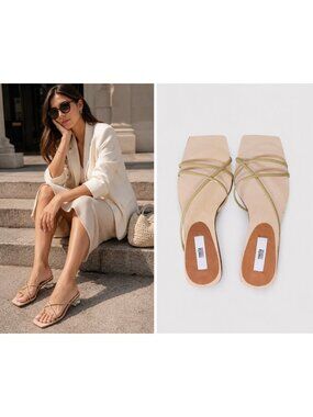 Miista London Nude Leather Strappy Clear Block Heel Sandals EU 40 Made Spain